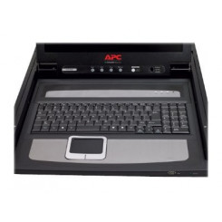 APC LCD Console - KVM console with KVM switch - 8 ports - PS/2 - 17" - rack-mountable - VGA - black - 1U